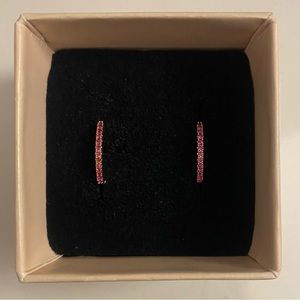 14k Gold Plated Rose Huggie Earrings